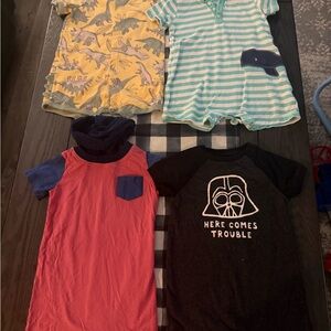 Infant boys 24 months summer rompers lot of 4 like new condition